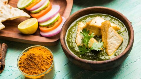 Homemade Indian Spinach Curry with Tofu