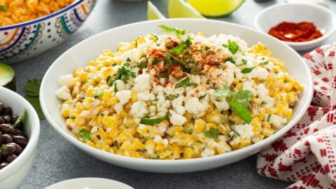 Homemade Mexican Corn Elote with Queso Fresco Cheese