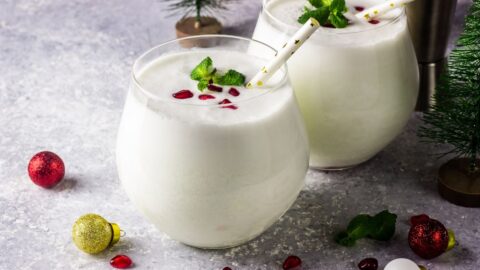 Homemade Mojito Coconut Cocktail in Glasses