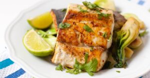 Homemade Pan-Seared Lingcod Fish with Lime