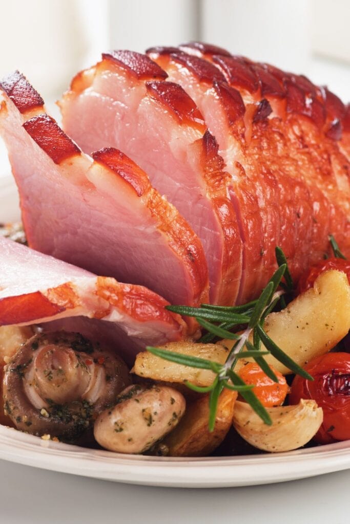 Homemade Roasted Gammon Ham with Vegetables