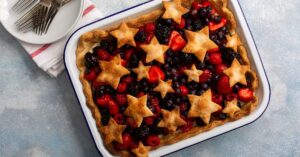 Homemade Star Decorated Berry Slab Pie