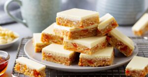 Homemade Sweet Apricot Bars with Coconut and Oats