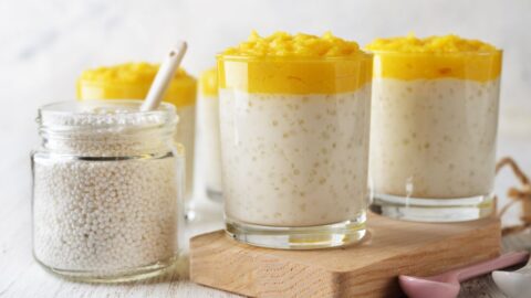 Homemade Tapioca Pudding in Glasses
