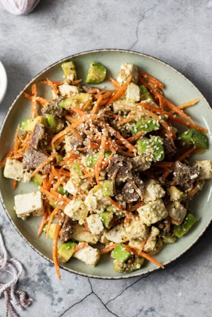 Korean Salad with Carrots, Spices and Feta