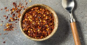 Organic Red Pepper Flakes in a Bowl