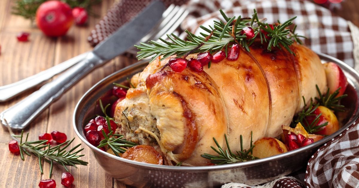 Stuffed Turkey Breast with Pomegranate for Holidays
