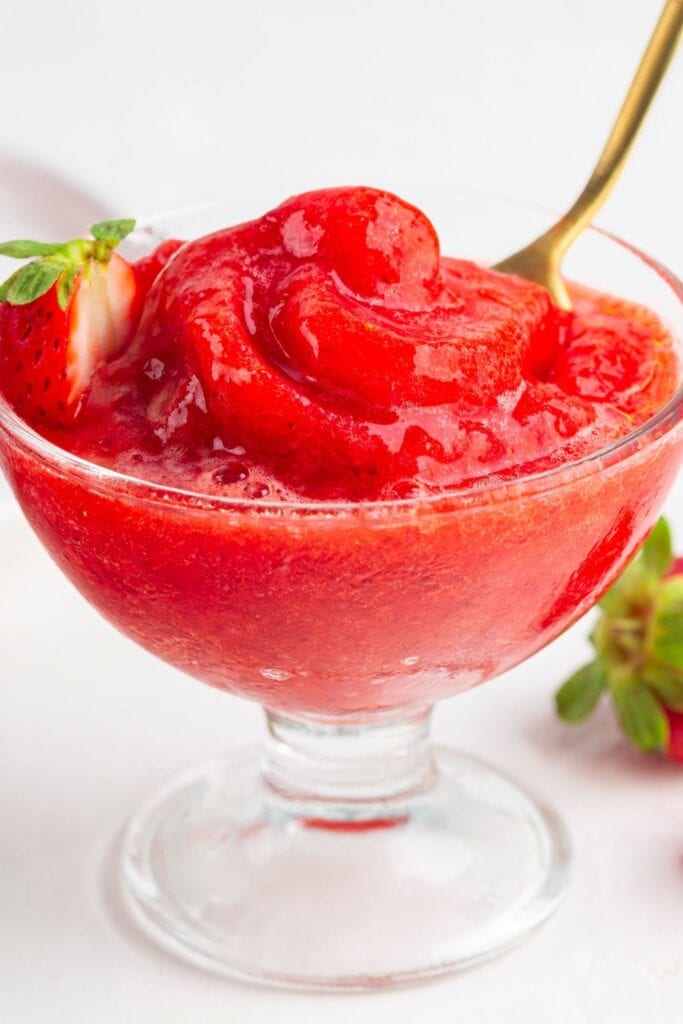 Sweet Homemade Strawberry Italian Ice