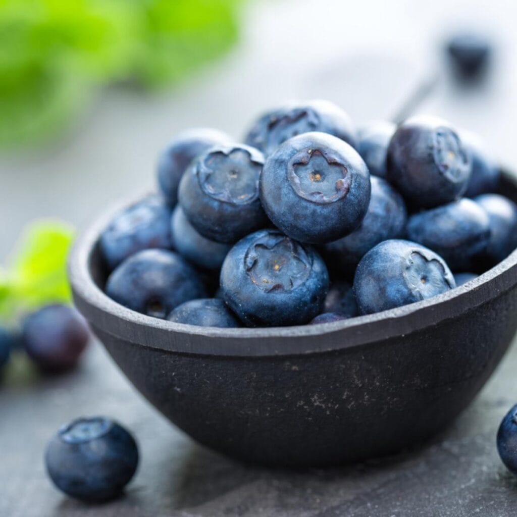 Blueberries on a Dark Bowl