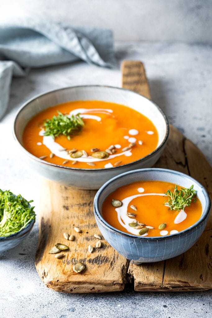 Creamy Butternut Squash Soup made with Coconut Oil