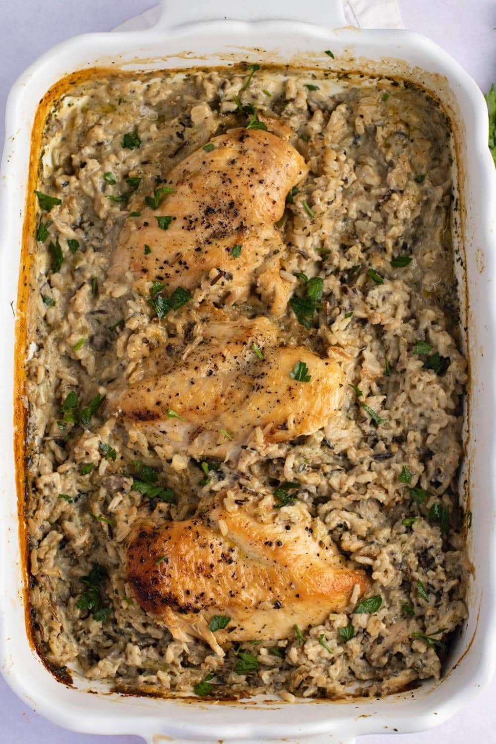 Easy No-Peek Chicken with Rice and Herbs