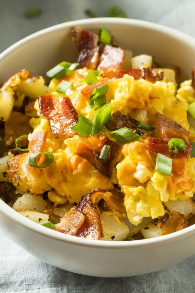 Egg and Potato Breakfast Bowl with Bacon