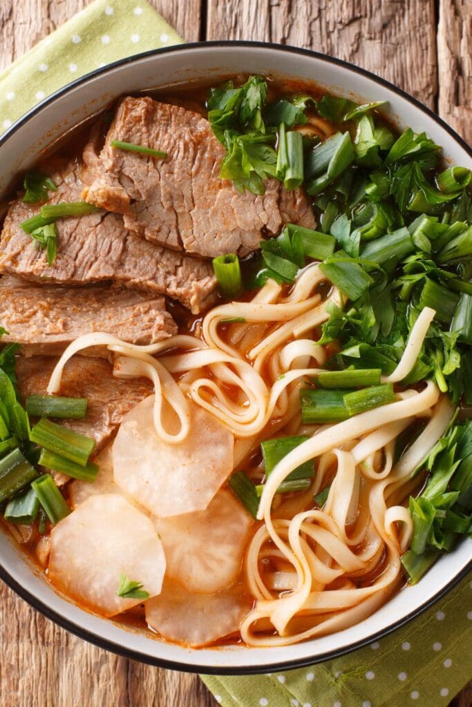 10 Best Recipes With Beef Broth: Homemade Beef Noodle Soup with Green Onions