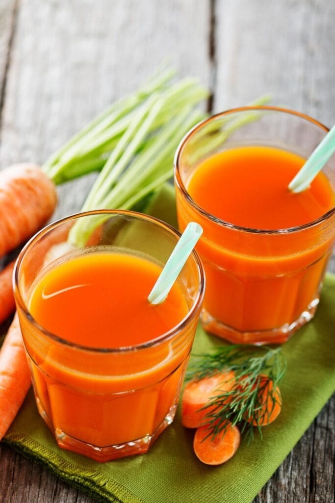 Homemade Healthy Carrot Juice in Glass