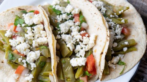 Homemade Nopal Cactus with Cheese and Tomatoes