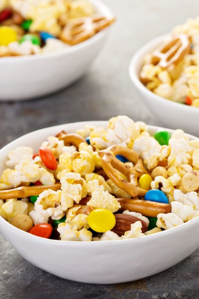 17 Best Snack Mixes to Munch On: Homemade Snack Mix with Chocolate Candy, Pretzels and Popcorn
