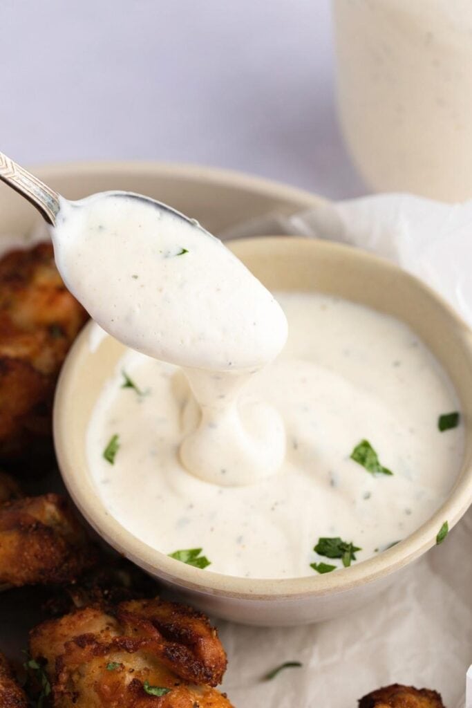 Homemade Wingstop Ranch Dressing with Chicken Wings