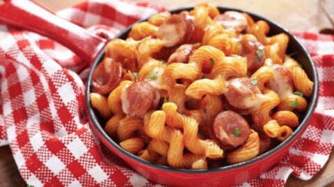 Pasta with Pork Sausage, Tomato and Cream Sauce