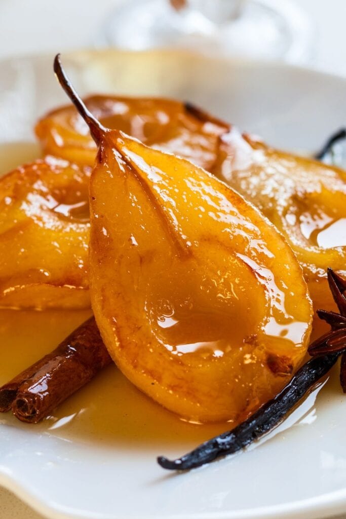 20 Asian Pear Recipes You Need to Try: Poached Asian Pear with Spices and Syrup