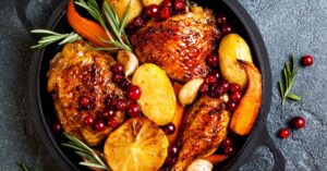 Roasted Chicken with Cranberry, Orange and Rosemary