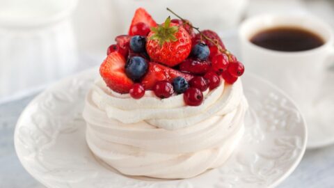 Sweet Homemade Pavlova with Berries