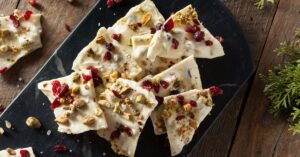 Sweet White Choocolate Bark with Nuts and Dried Cranberries