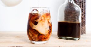 A Glass of Cold Brew Iced Coffee with Milk