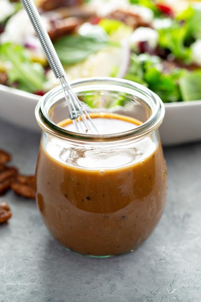 Balsamic Vinaigrette Dressing for a Salad in a Small Jar