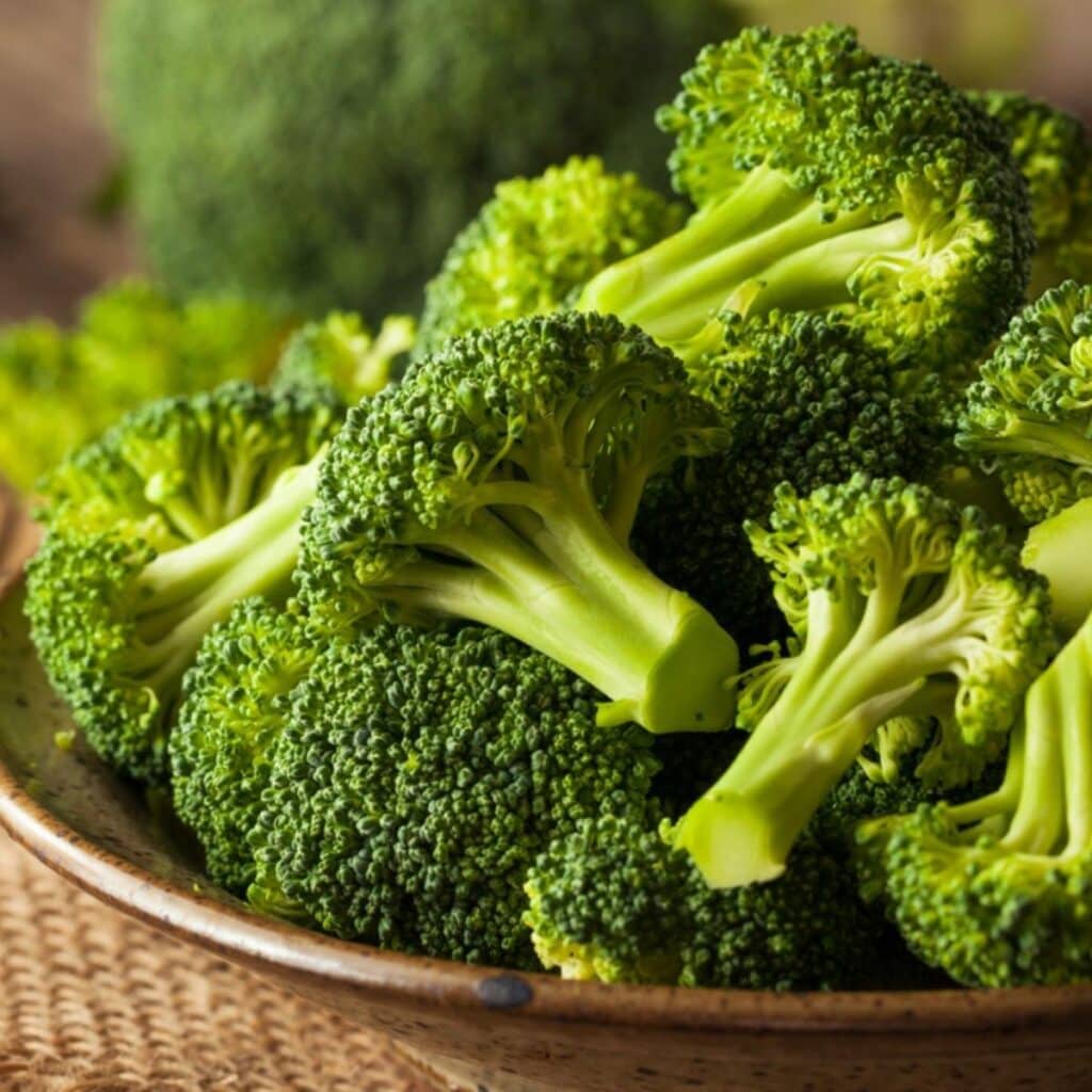 Broccoli on a Wooden Plate