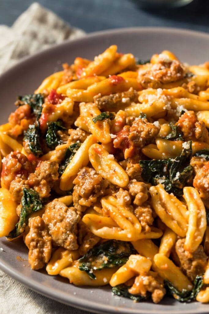 Cavatelli Pasta with Sausage and Spinach