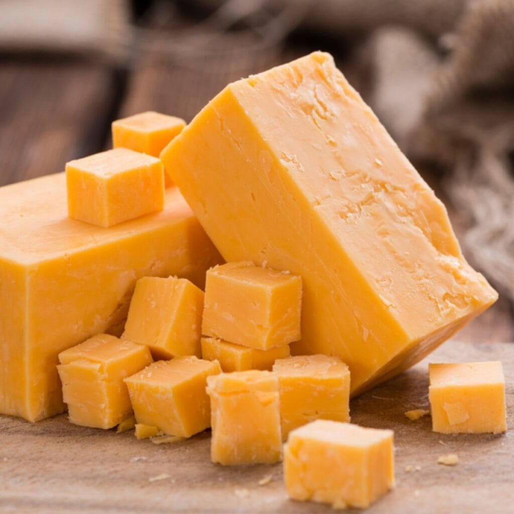 Blocks of Cheddar Cheese