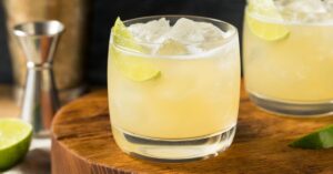 Cold Boozy Margarita Cocktail with Lime and Tequila