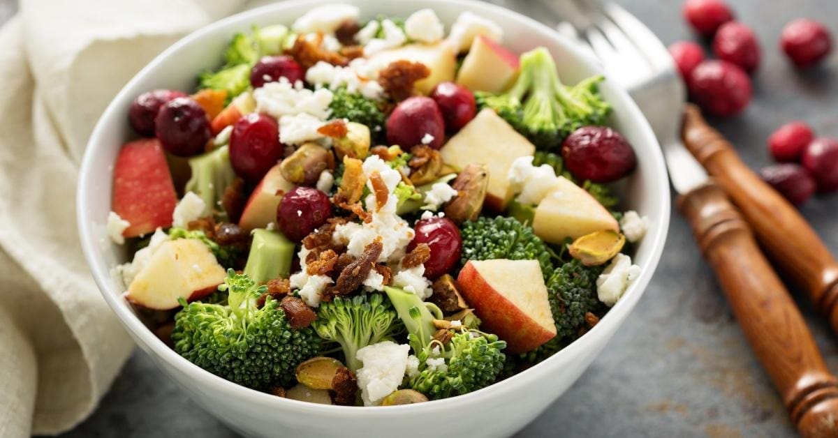 Fall Salad Bowl: Apple, Cranberry, Bacon and Broccoli