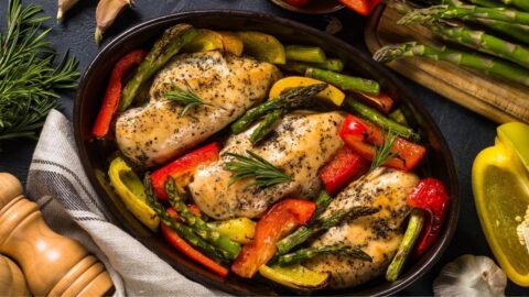 Healthy Homemade Baked Chicken with Vegetables