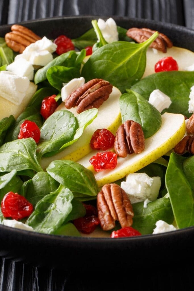 Healthy Pear Salad with Cherries, Walnuts and Cheese