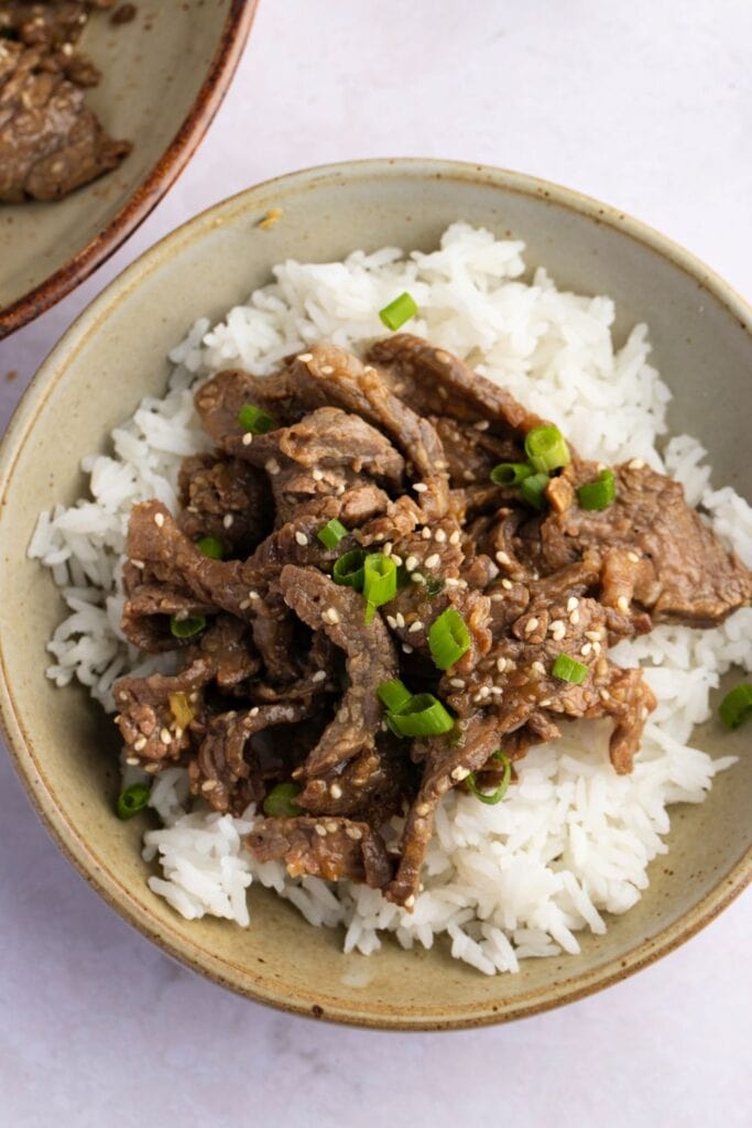Homemade Beef Bulgogi with Flank Steak and Rice