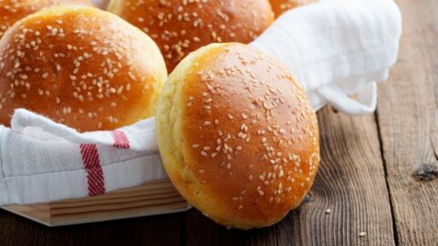 Homemade Potato Flour Brioche Buns with Sesame Seeds