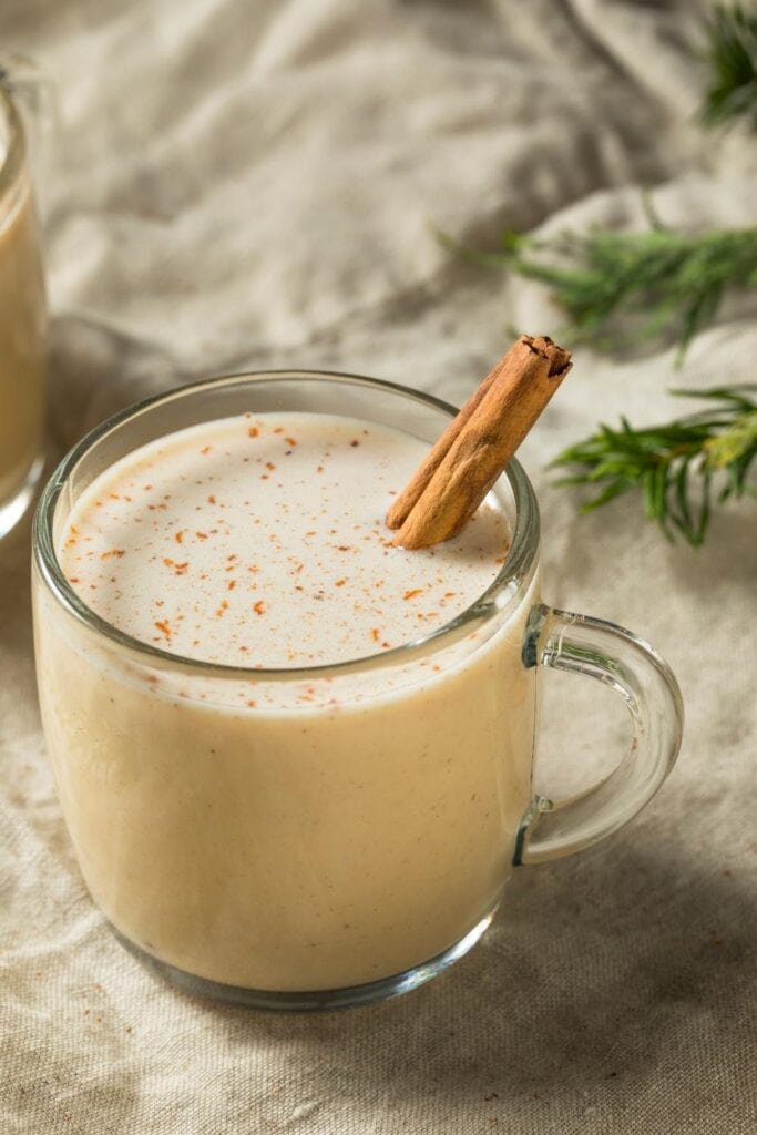 Homemade Puerto Rican Coquito Eggnog with Cinnamon