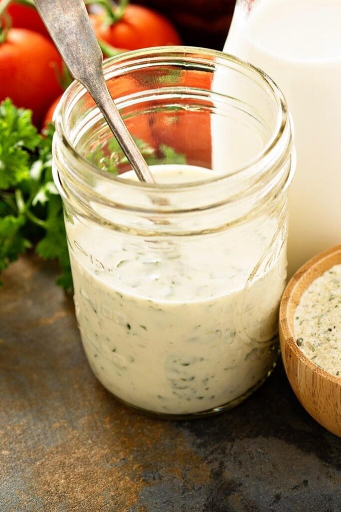 Homemade Ranch Dressing in a Glass Jar