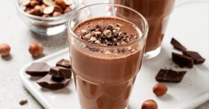 Homemade Refreshing Chocolate Shake in Glass