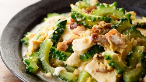 Homemade Stir-Fried Bitter Melon with Tofu and Pork