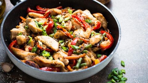 Homemade Stir-Fry Quorn Chicken Pieces with Vegetables