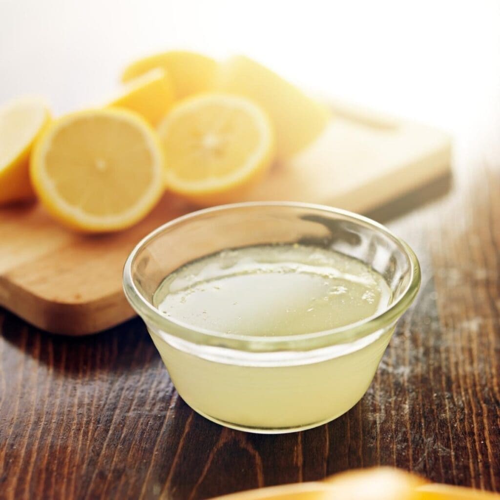 Freshly Squeezed Lemon Juice in a small bowl