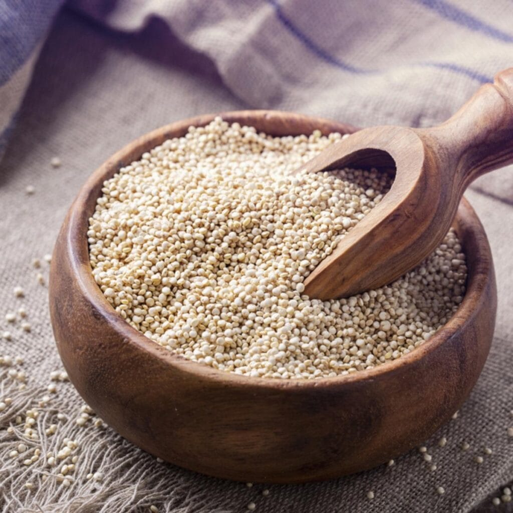 Quinoa in a Wooden Bowl