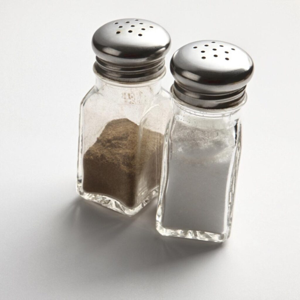 Bottiglie di sale e pepe