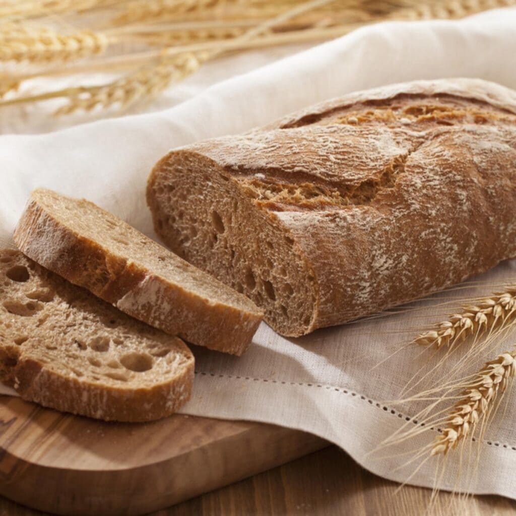 Whole Wheat Bread sliced on a board
