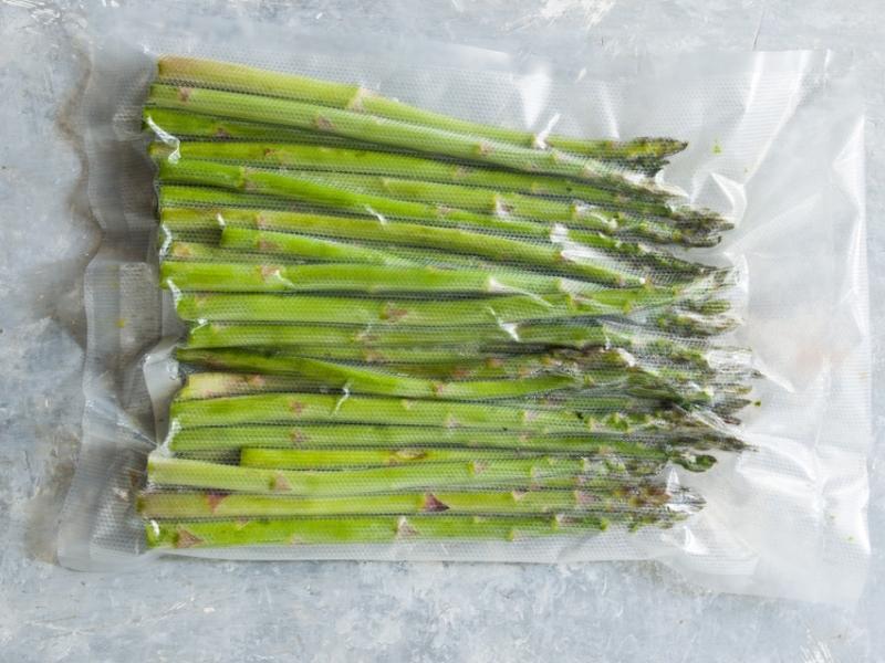 Asparagus in a vacuum sealed bag