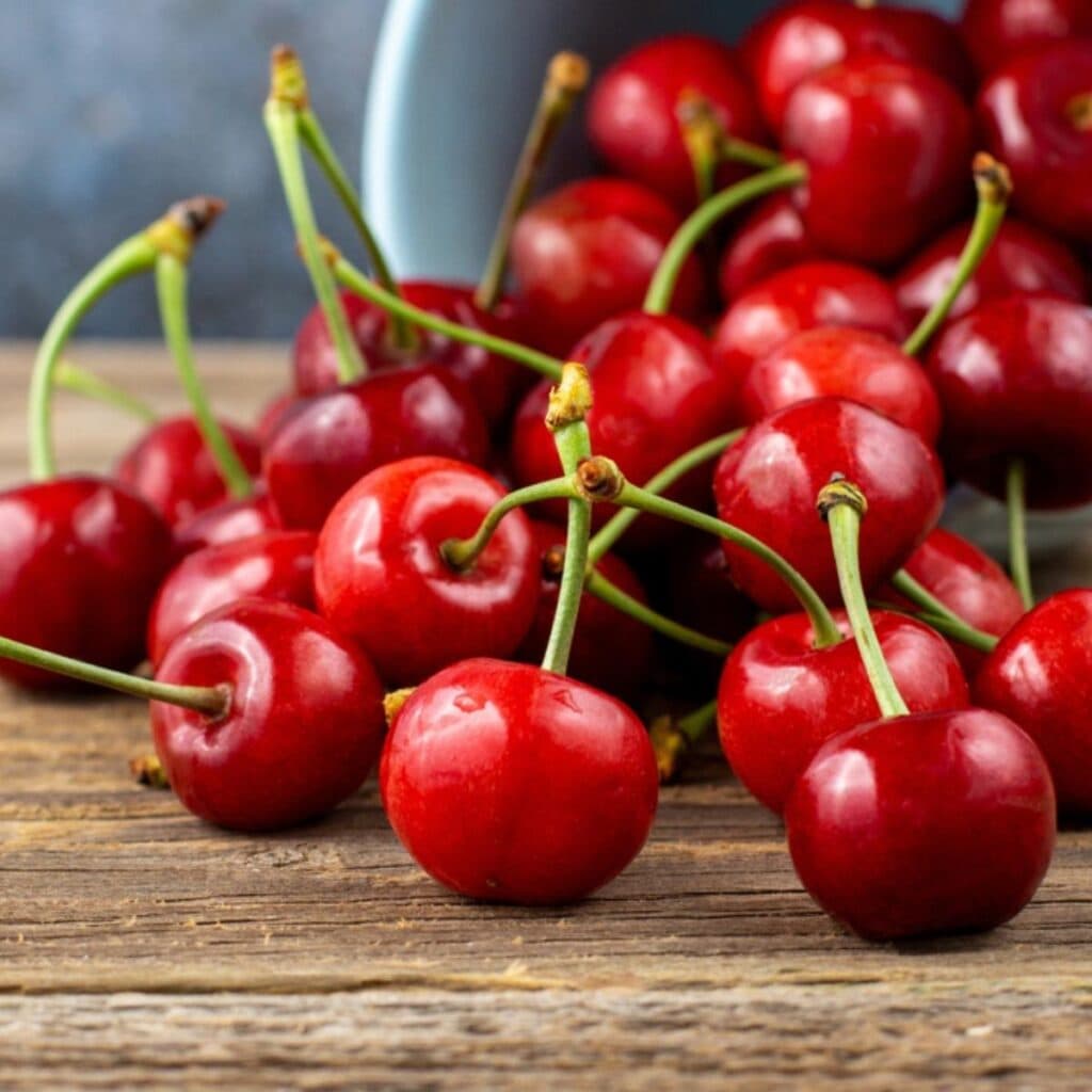 Fresh Cherries on a Table 