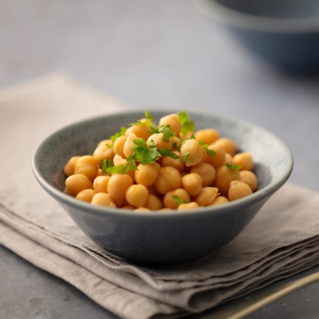 Fresh Chickpea on a Gray Bowl for Chickpea Puree