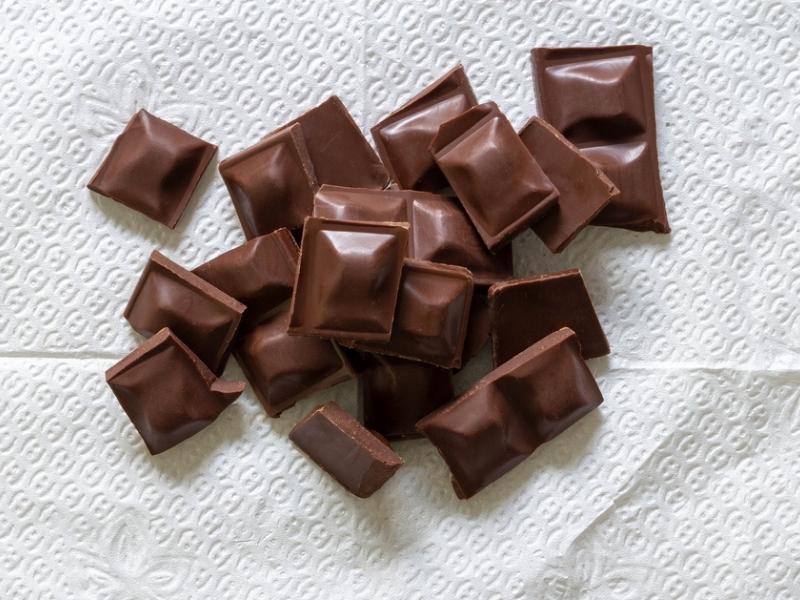 Blocks of Chocolate on a White Tissue Paper